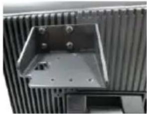 Close-up of a metallic enclosure or housing component with ventilation grilles (no visible text or symbols)