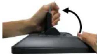Close-up of hands holding a black object with an arrow indicating rotation (no text or symbols visible)