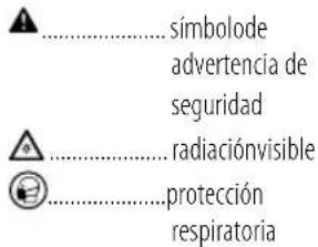 simbolode advertencia de seguridad radiaciónvisible protección respiratoria