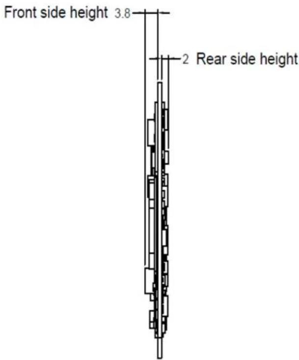Front side height 3.8 2 Rear side height