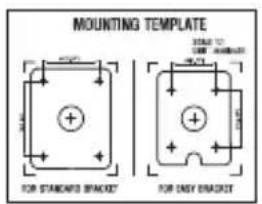 MOUNTING TEMPLATE FOR STANDARD BRACKET FOR ONLY BRACKET