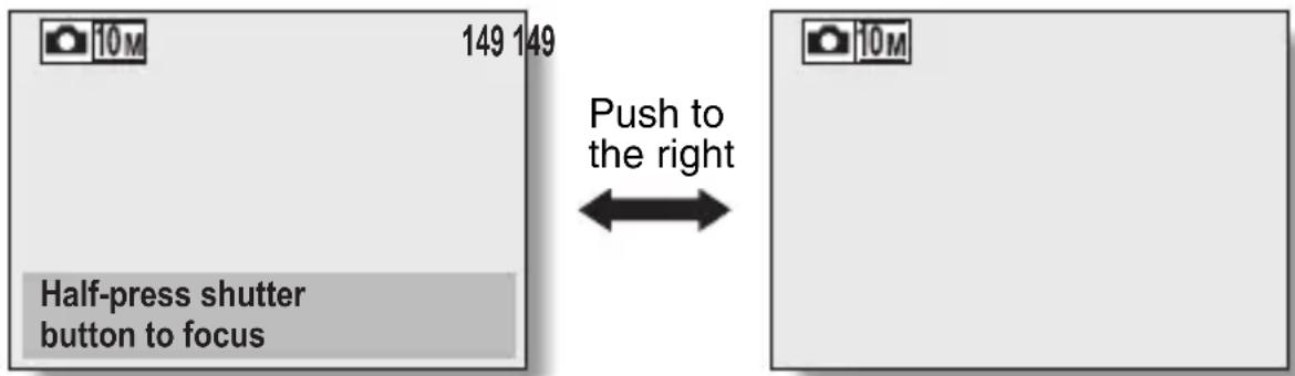 10 M 149 149 Half-press shutter button to focus Push to the right 10 M