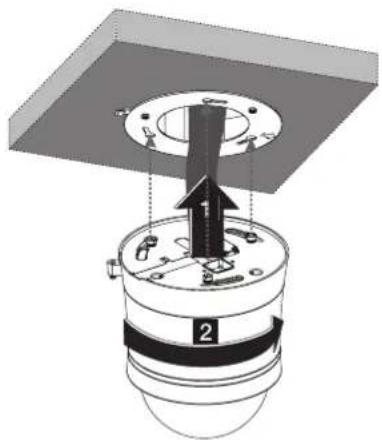 Technical diagram showing a mechanical assembly with labeled parts and directional arrows indicating motion or force.