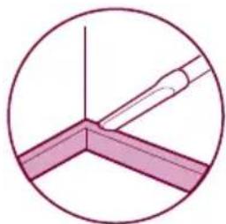 Diagram of a mechanical joint or connection with a pin inserted, no text or symbols present