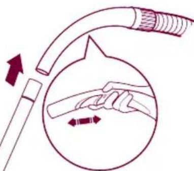 Diagram showing a medical procedure with a tool and tubing, no text or symbols present