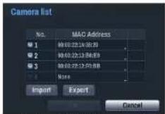 Costar CR4010XDI - Camera list - 1