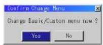 NEC MultiSync LT15OZ - The default Basic/Custom Menu Items are: - 1