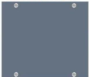 Solid gray square with four corner dots (no text or symbols)