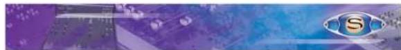 Abstract digital banner with purple and blue gradient background, featuring a stylized 'S' logo at the bottom right (no readable text or symbols)