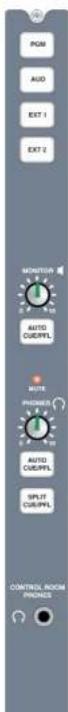PGM AUD EXT 1 EXT 2 MONITOR AUTO CURRPLL MUTE POWER AUTO CURRPLL SPLIT CURRPLL CONTROL ROOM PHONES