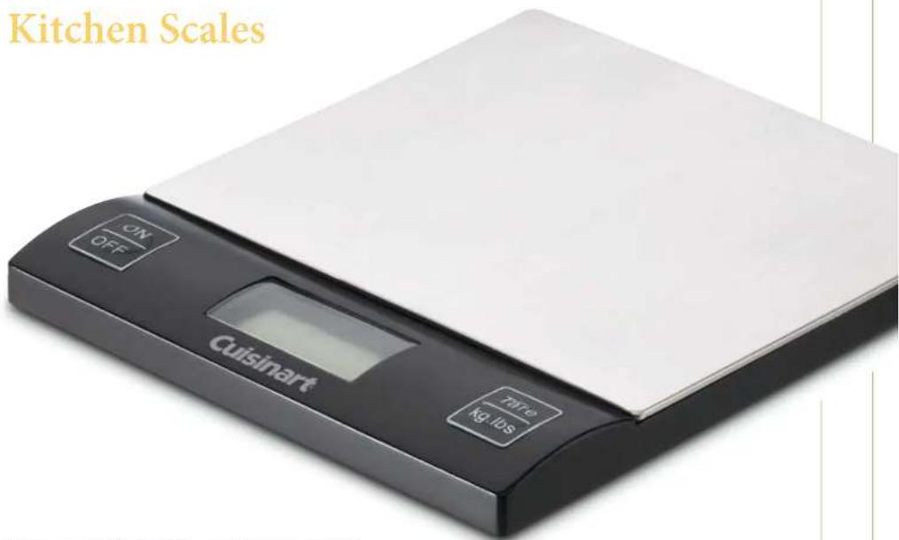 Kitchen Scales ON OFF Cuisinart 70 gm Kg lbs