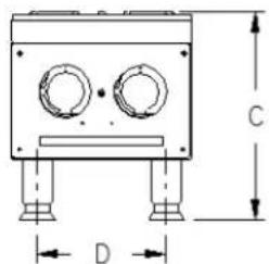 C D