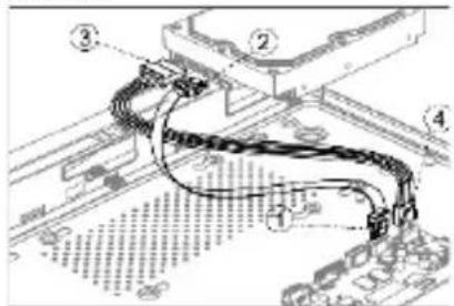 Technical diagram showing a cable or connector assembly with numbered components, likely for manufacturing or assembly documentation.