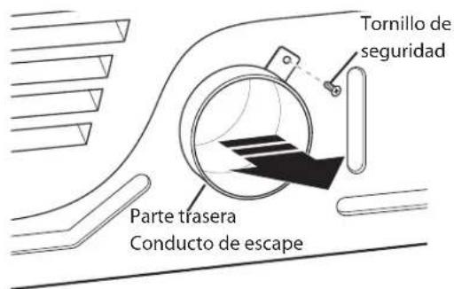 Tornillo de seguridad Parte trasera Conducto de escape