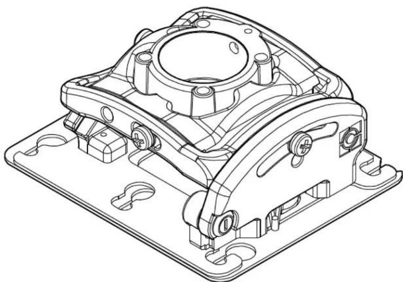 Technical line drawing of a mechanical housing component (no text or symbols)