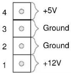 4 3 2 1 +5V Ground Ground +12V