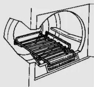 Technical line drawing of a mechanical component with internal channels and housing (no text or symbols)