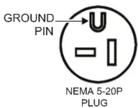 GROUND PIN NEMA 5-20P PLUG