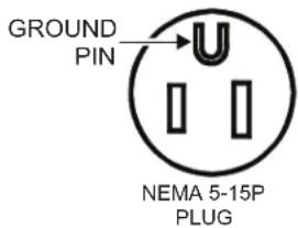 GROUND PIN NEMA 5-15P PLUG