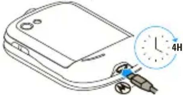 Diagram showing a device with a 4-hour timer and a dial indicator, likely illustrating time measurement or usage.