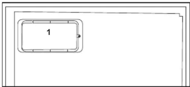 Simple line drawing of a rectangular frame with a numbered label '1' and an arrow, no text or symbols present.