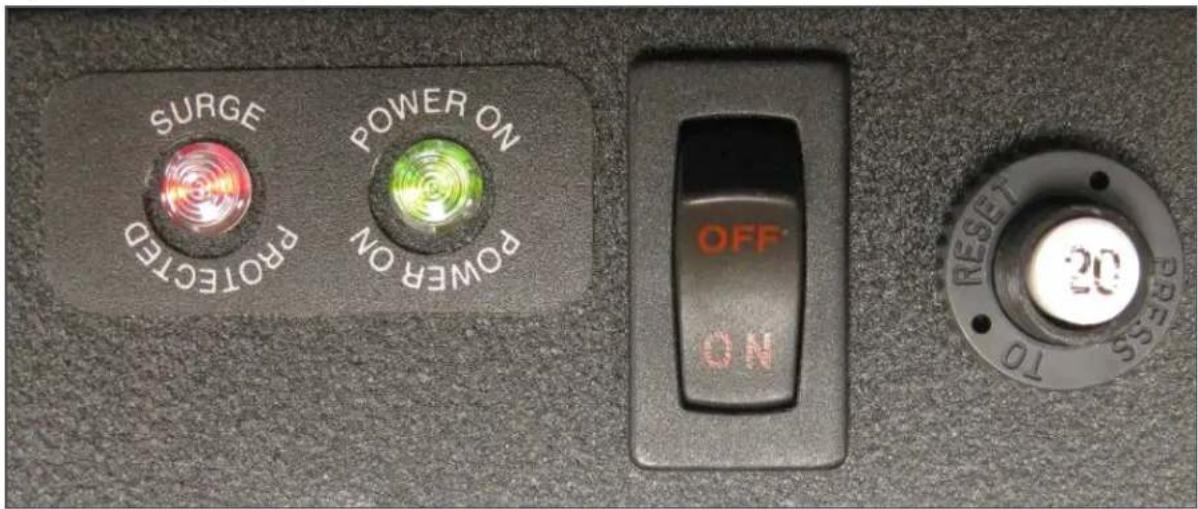 SURGE POWER ON PROTECTED POWER ON OFF NO RESET 10 PASS 20