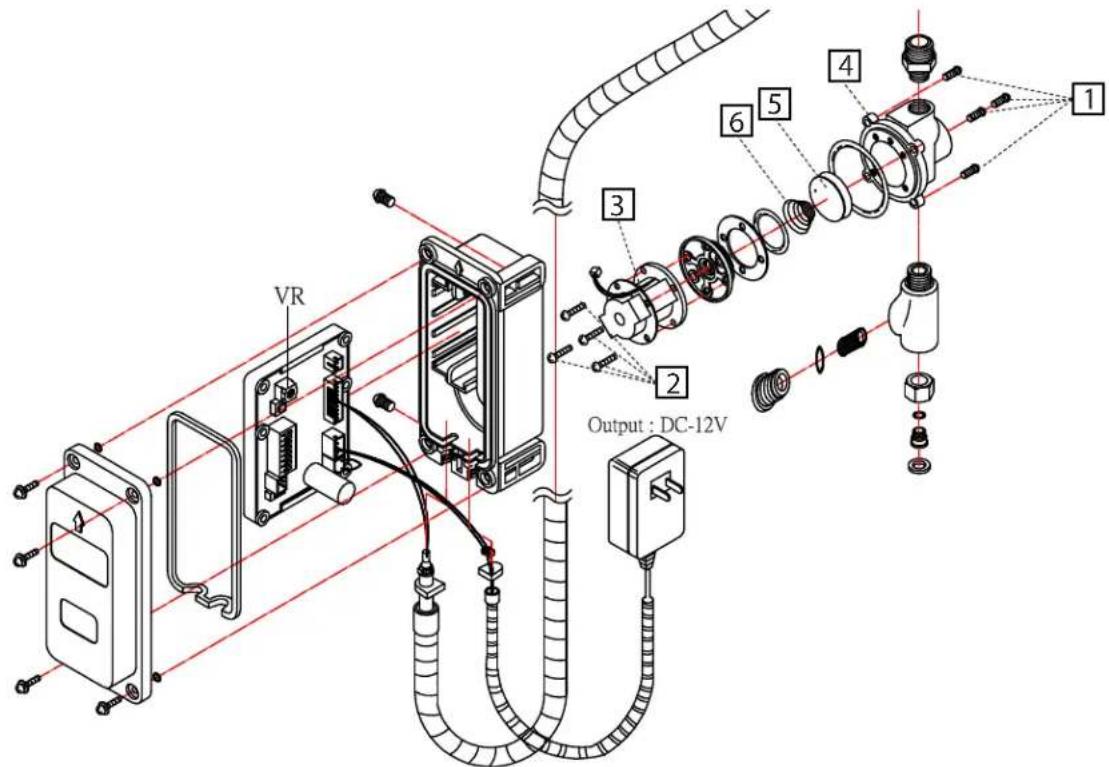 1 2 3 4 5 6 Output : DC-12V VR