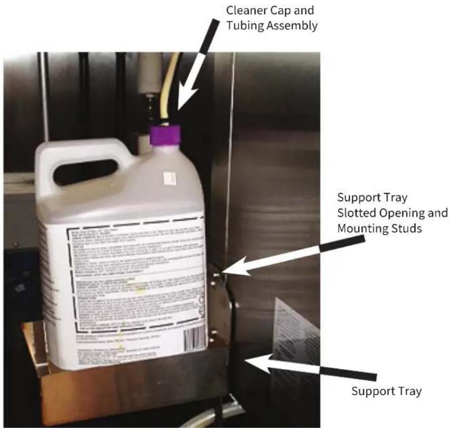 Cleaner Cap and Tubing Assembly Support Tray Slotted Opening and Mounting Studs Support Tray