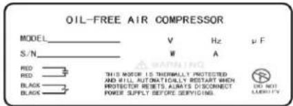 California Air Tools 1620S - LOCATIONS OF IMPORTANT LABELS - 5