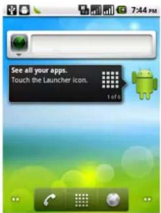 See all your apps. Touch the Launcher icon. 1076