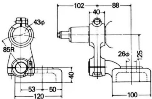 43φ 85R 102 88 40 26φ 125 100 53 50 120 40
