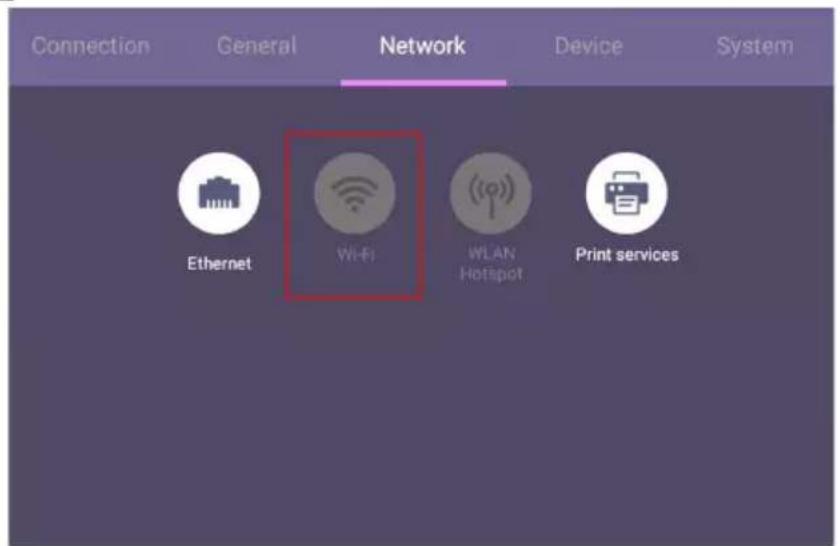 Connection General Network Device System Ethernet WiFi WLAN Hotspot Print services