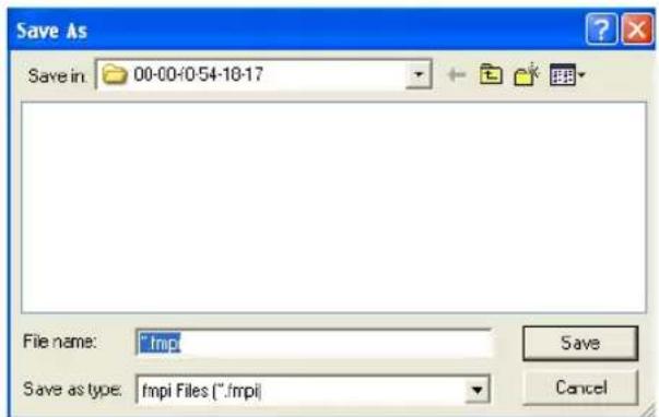 Save As Save in: 00-00-054-18-17 File name: "/mpi Save as type: /mpi Files (*./mpi) Save Cancel
