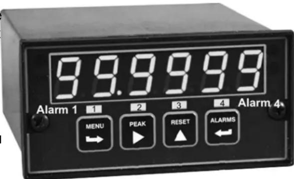 99.9999 Alarm 1 1 2 3 4 Alarm 4 MENU PEAK RESET ALARMS