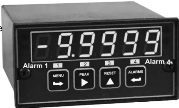 -9.9999 Alarm 1 1 2 3 4 Alarm 4 MENU PEAK RESET ALARMS
