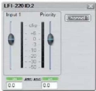 LFI-220 ID:2 Input 1 Priority Channel clip -6 0 3 -10 -20 -30 -50 0.0 0.0