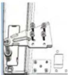 Mechanical assembly diagram showing linkage components (no text or labels)