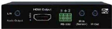 L/R Audio Output HDMI Output RS-232 IR In (Sensor) IR Out Rx