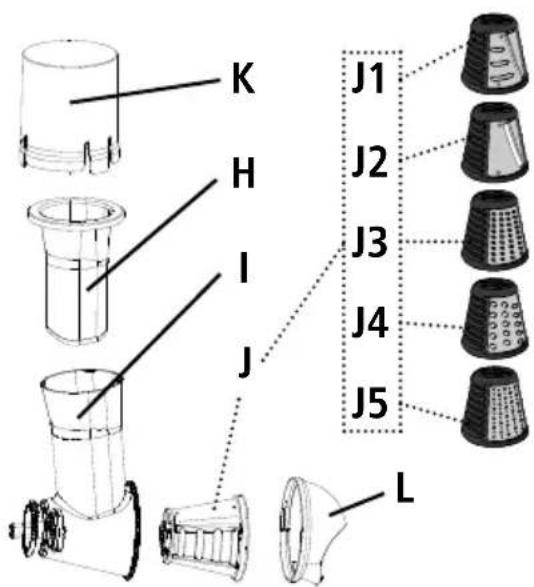 Salton DS1457 - SLICER/GRATER PARTS - 1