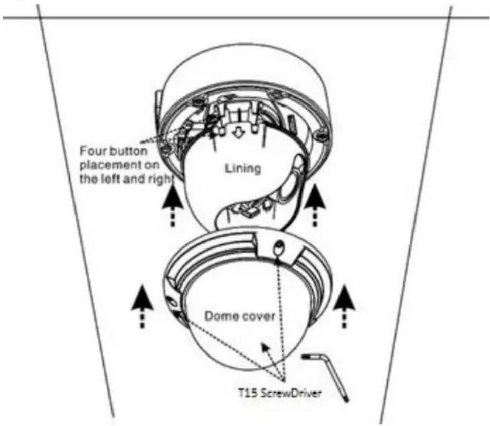 Four button placement on the left and right Lining Dome cover T15 ScrewDriver