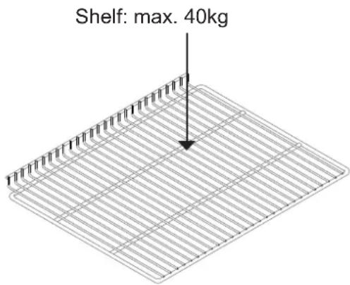 Shelf: max. 40kg