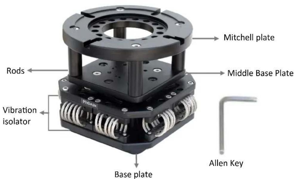 Mitchell plate Middle Base Plate Rods Vibration isolator PRODAIM Base plate Allen Key