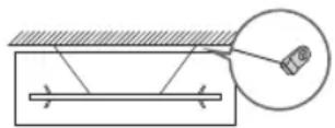 Simple line drawing of a rectangular frame with an internal plane and labeled points A and B (no text or symbols beyond labels)