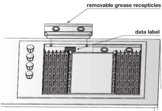removable grease recepticles data label