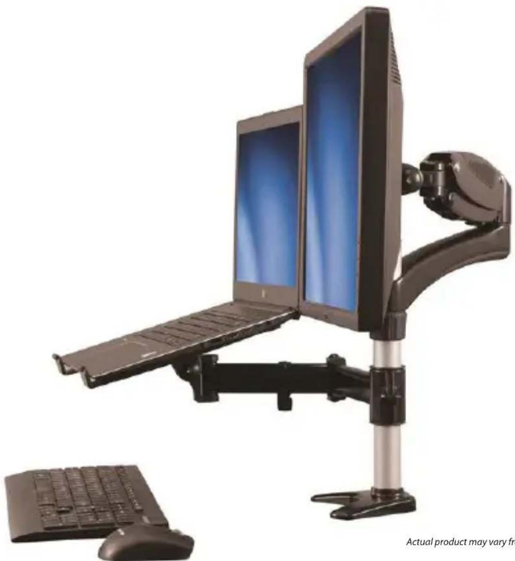 StarTech.com ARMUNONB - Monitor Mount with Articulating Arm and Laptop Riser - 1