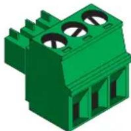 Green 3D mechanical component with three circular holes (no text or symbols)