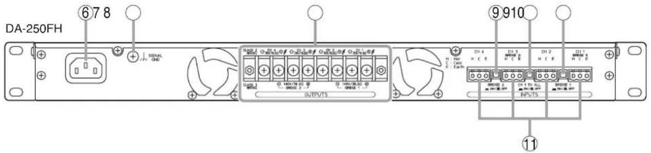 DA-250FH ⑥7 8 ⑨910 OUTPUTS D1 4 H C E D1.5 H C F D1 2 H C E D1.1 H C E DOD 2 DOD 3 DOD 4 DOD 5 DOD 6 DOD 7 DOD 8 DOD 9 DOD 10 DOD 11 INPUTS