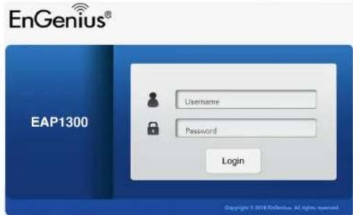 EnGenius® EAP1300 Username Password Login Copyright © 2018 EnGenius. All rights reserved.