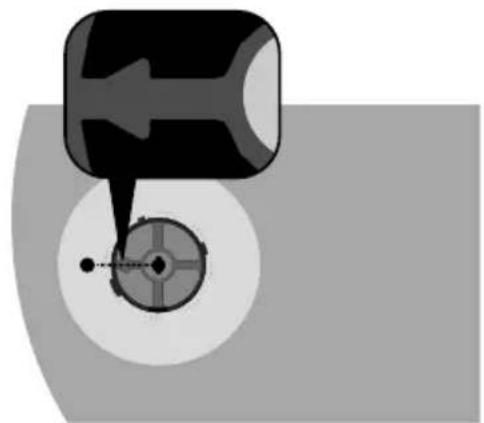 Pure mechanical diagram showing a cylindrical component with a pointed tip and circular base, no text or symbols present.