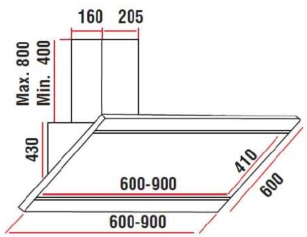 160 205 Max. 800 Min. 400 430 600-900 410 600 600-900